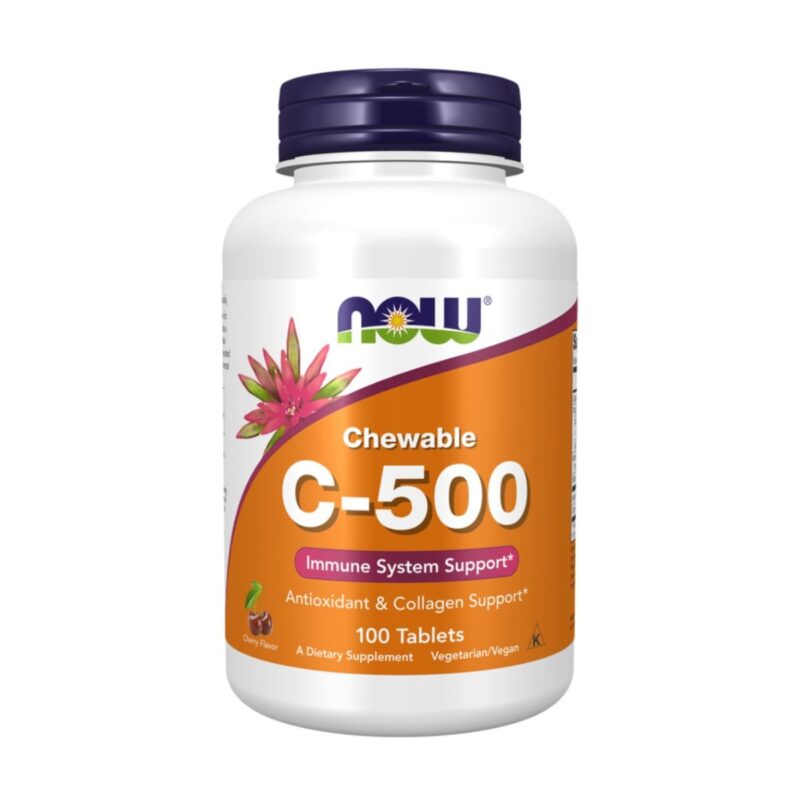 NOW Foods Vitamin C-500 Chewable, Cherry - 100 tabs